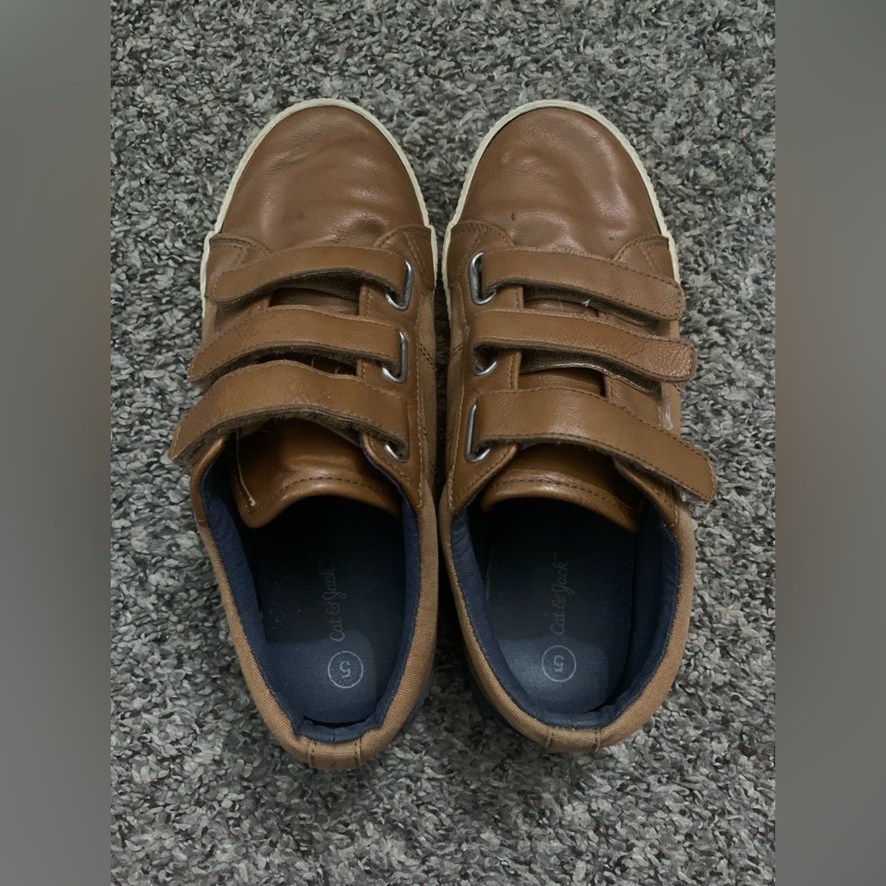 cat and jack brown leather shoes